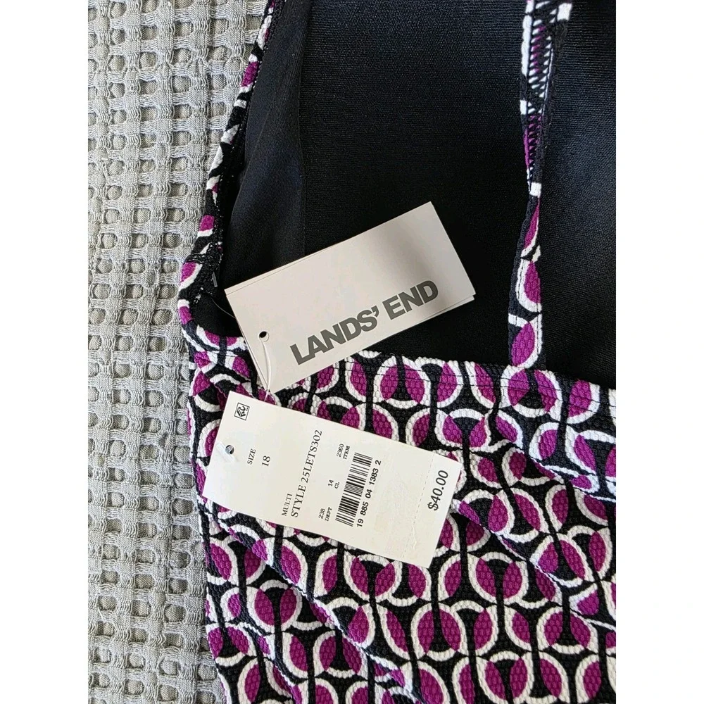 Lands' End Women's Geometric Print tankini Size 18W New With Tags (300)
